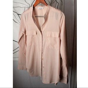 Calvin Klein Pink button-down top. Like new.
